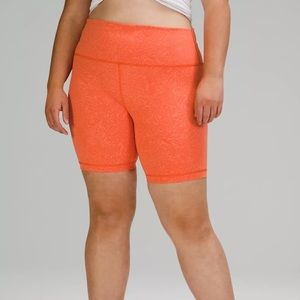 Lululemon Wunder Train High Rise Short 8” Size 6 Crunch Warm Coral
